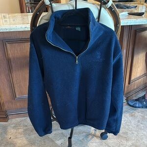 Blue Zip Up Sweater with Plush Material